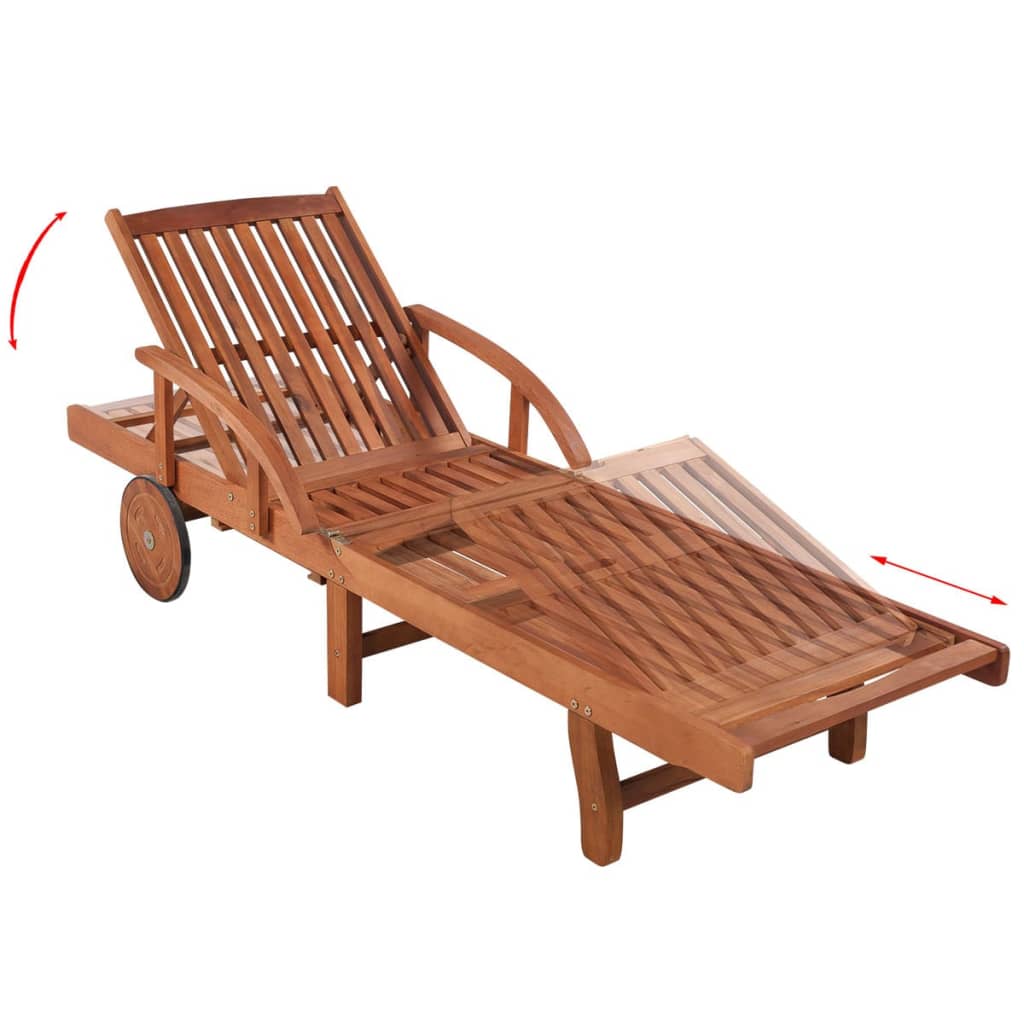 Solsängar 2 St Med Bord Massivt Akaciaträ