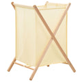 Tvättkorg Cedarträ Och Tyg 42X41X64 Cm Beige