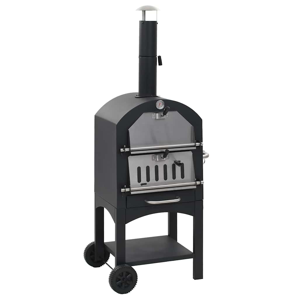 Pizzaugn Koleldad Med Tegelplattor & Pizzasten