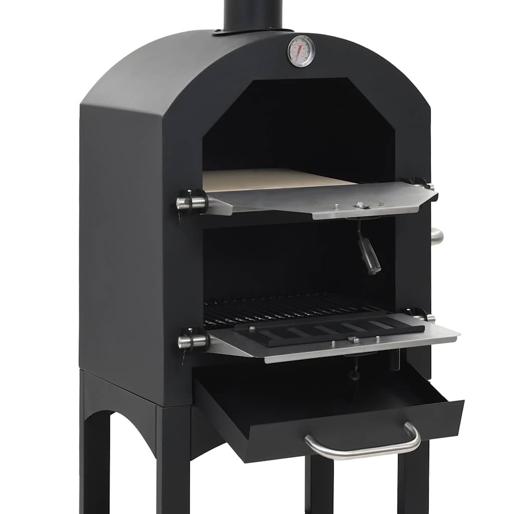 Pizzaugn Koleldad Med Tegelplattor & Pizzasten