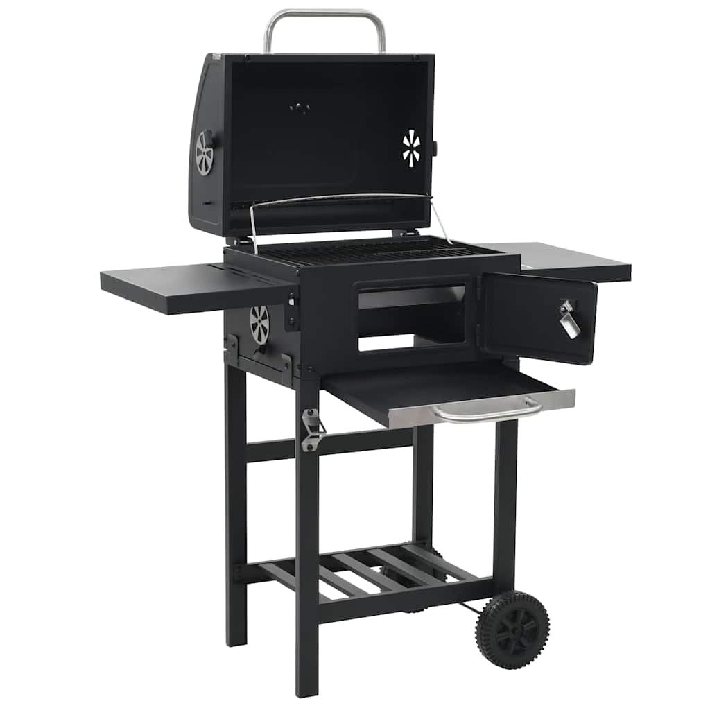 Kolgrill Med Nedre Hylla Svart