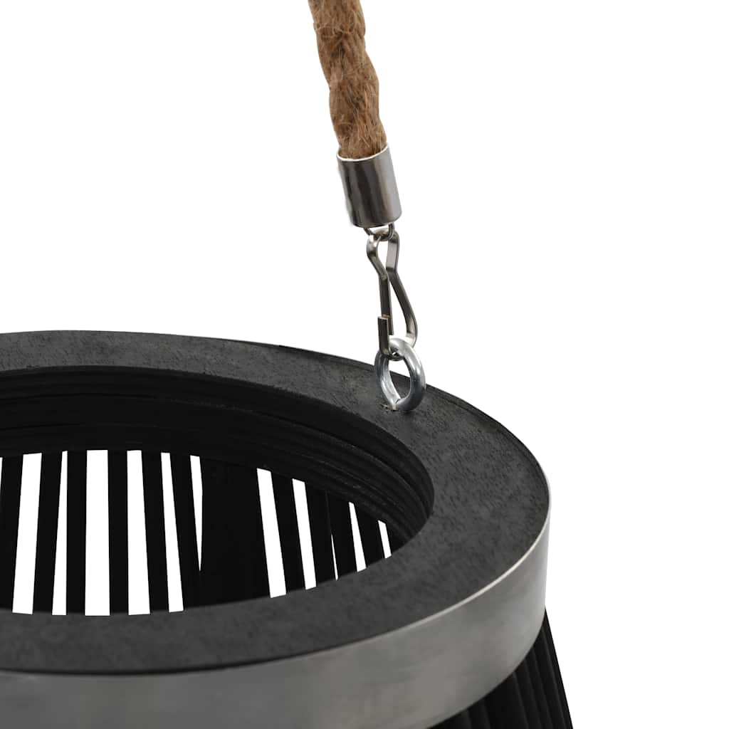 Hängande Ljuslykta Bambu Svart