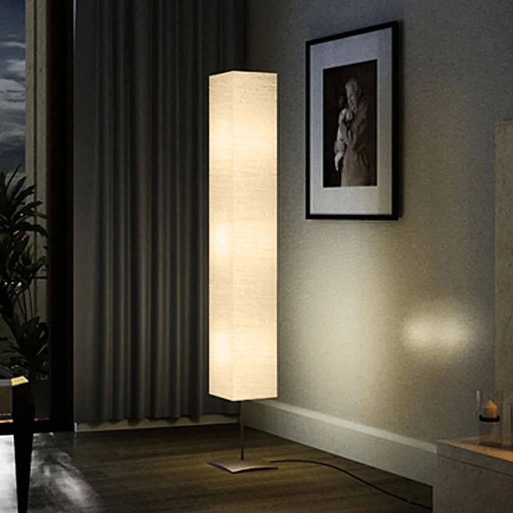 Golvlampa Med Stålstativ Beige