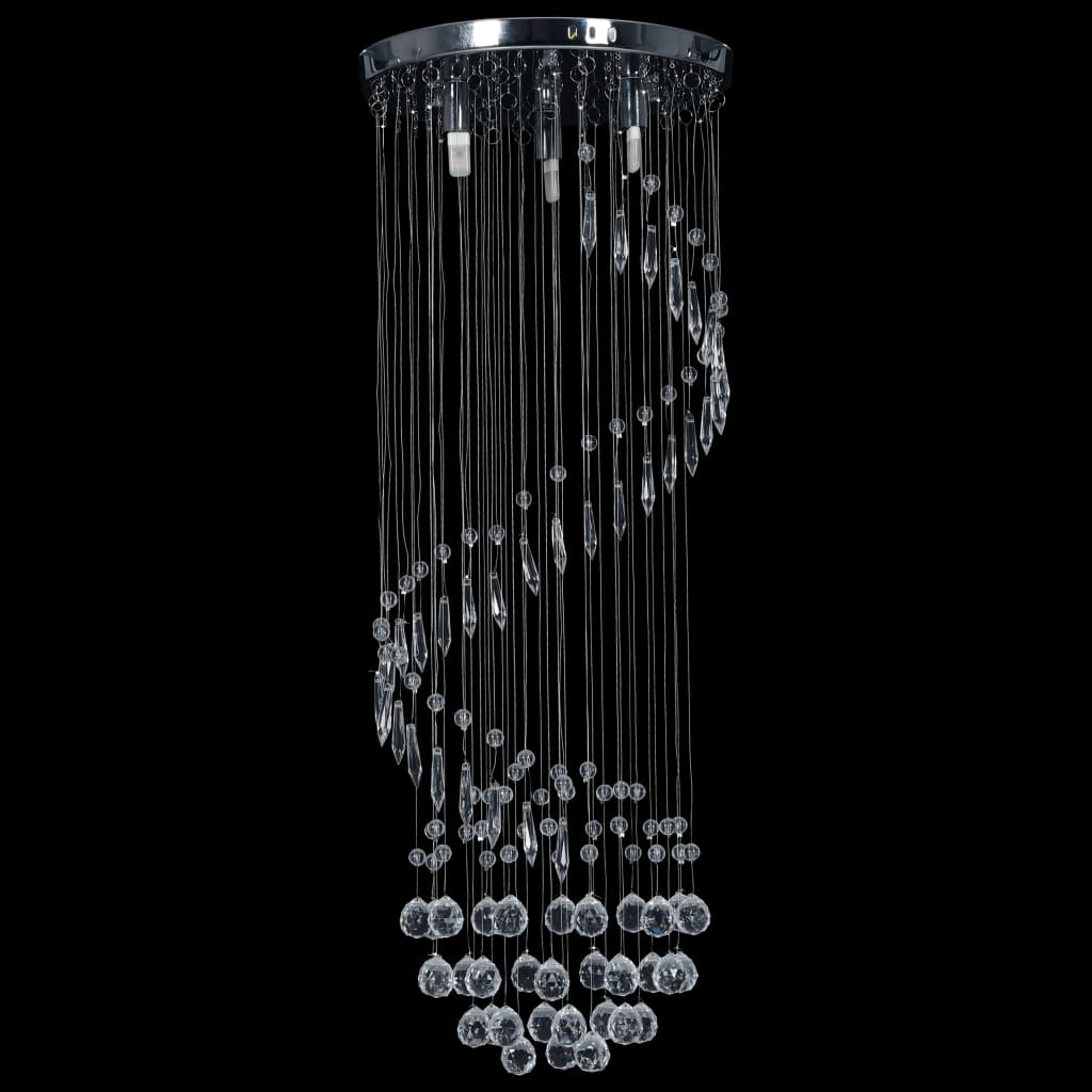 Taklampa Med Kristallpärlor Silver Spiral G9