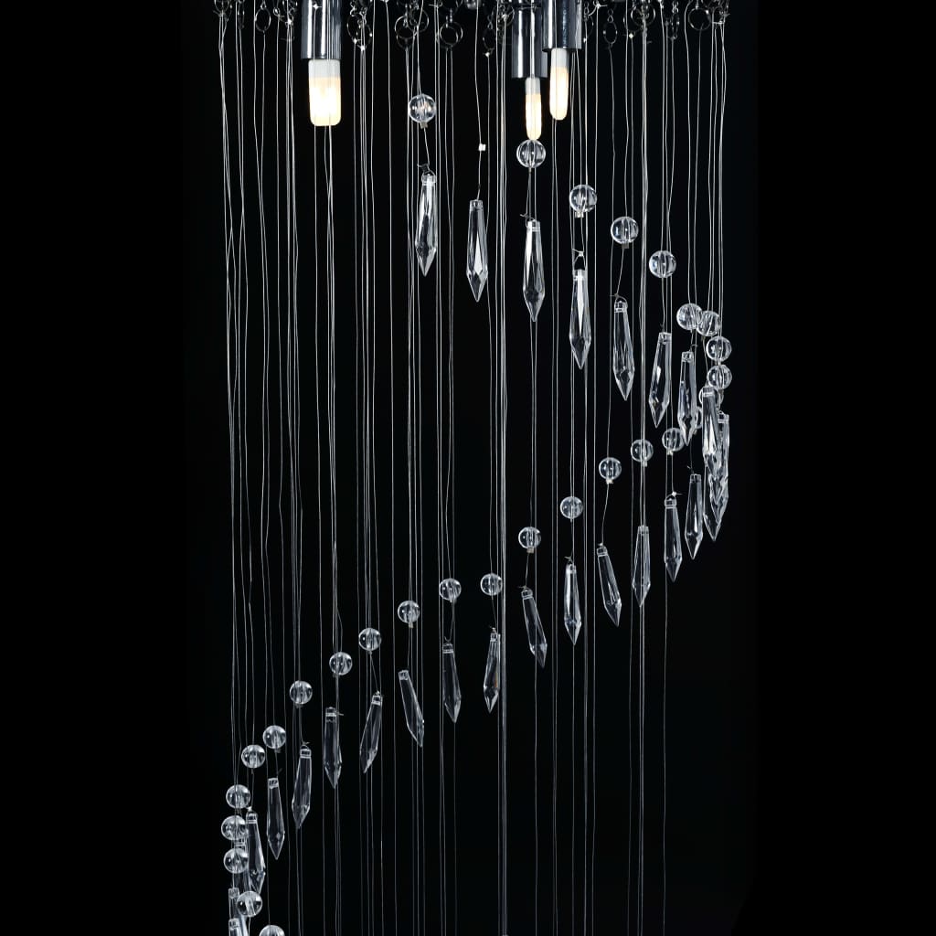 Taklampa Med Kristallpärlor Silver Spiral G9