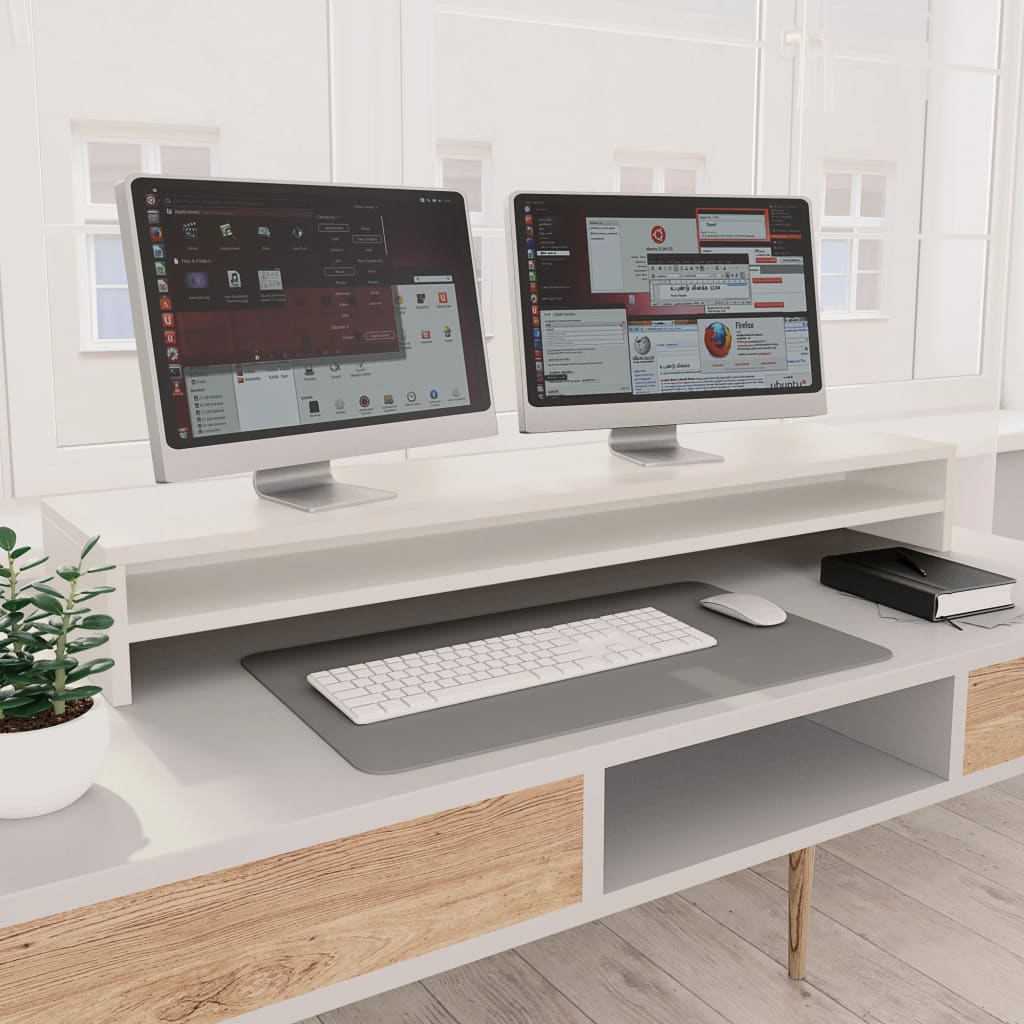 Monitorstativ Hantverksmässig Ek 100X24X13 Cm Konstruerat Trä
