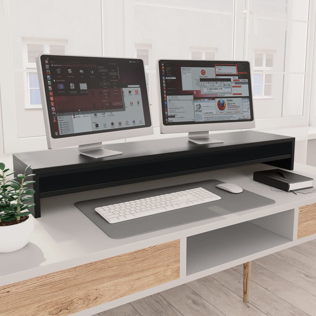 Monitorstativ Hantverksmässig Ek 100X24X13 Cm Konstruerat Trä