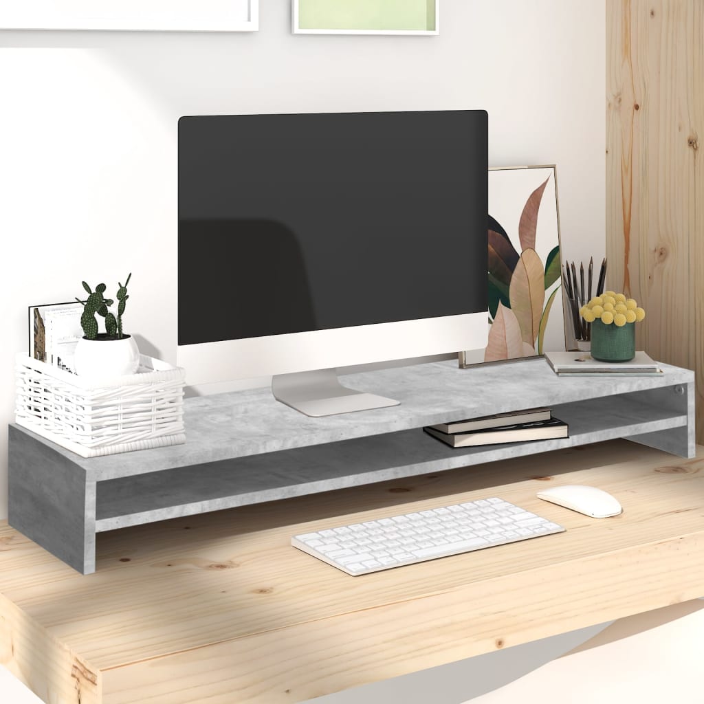 Monitorstativ Hantverksmässig Ek 100X24X13 Cm Konstruerat Trä