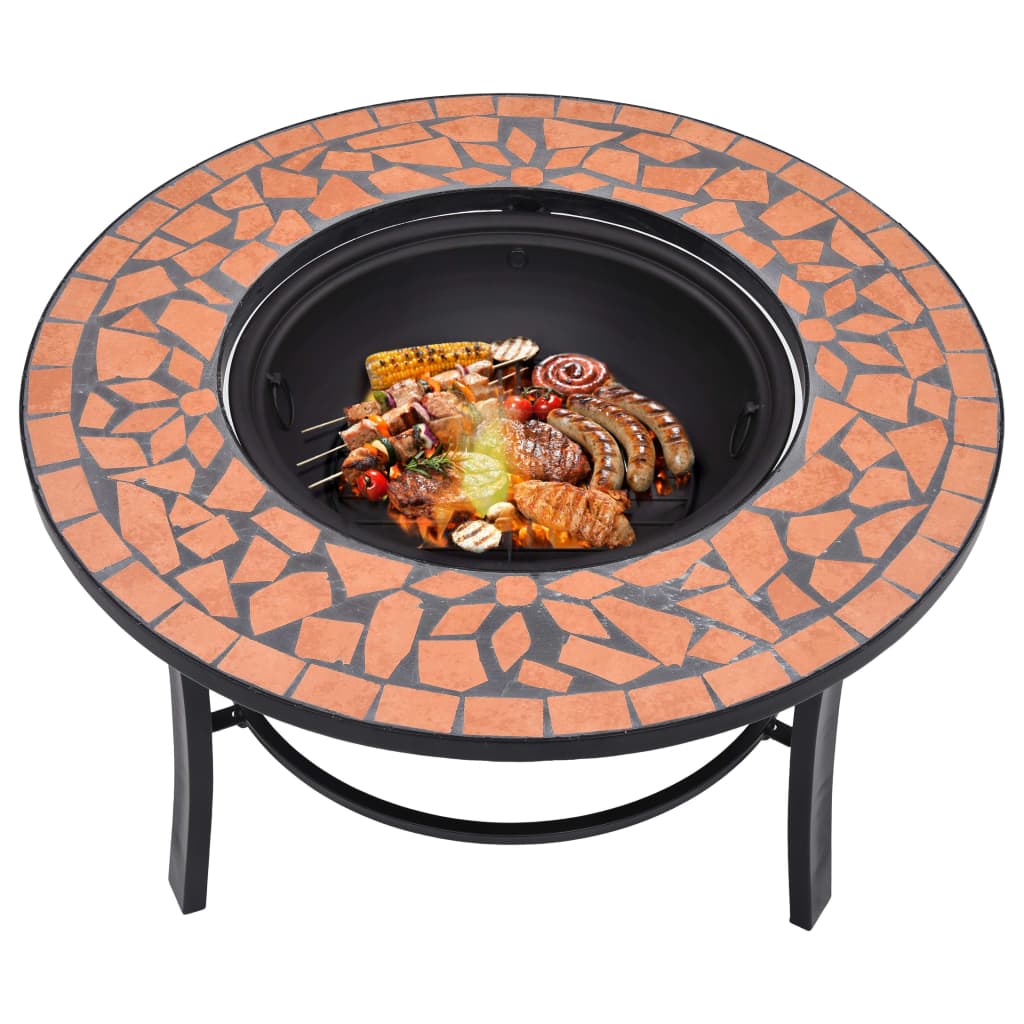 Eldfat Med Mosaik Terrakotta 68Cm Keramik