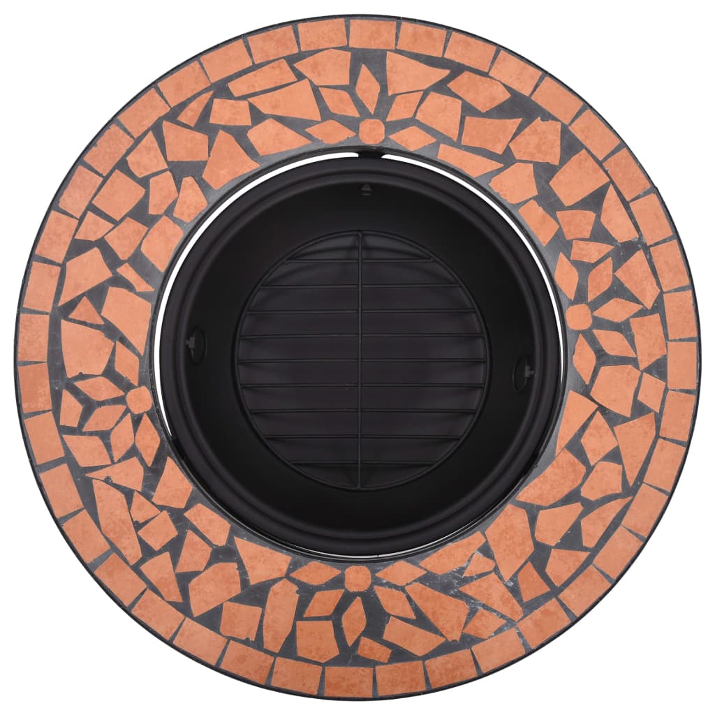 Eldfat Med Mosaik Terrakotta 68Cm Keramik