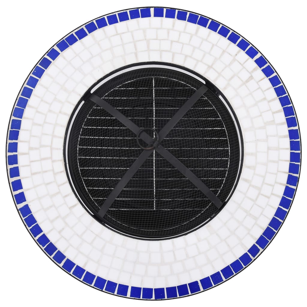 Eldfat Med Mosaikbord Och Vit 68 Cm Keramik