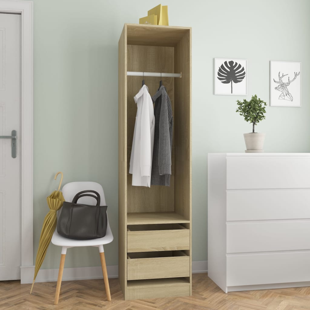 Garderob Med Lådor Sonoma-Ek Konstruerat Trä