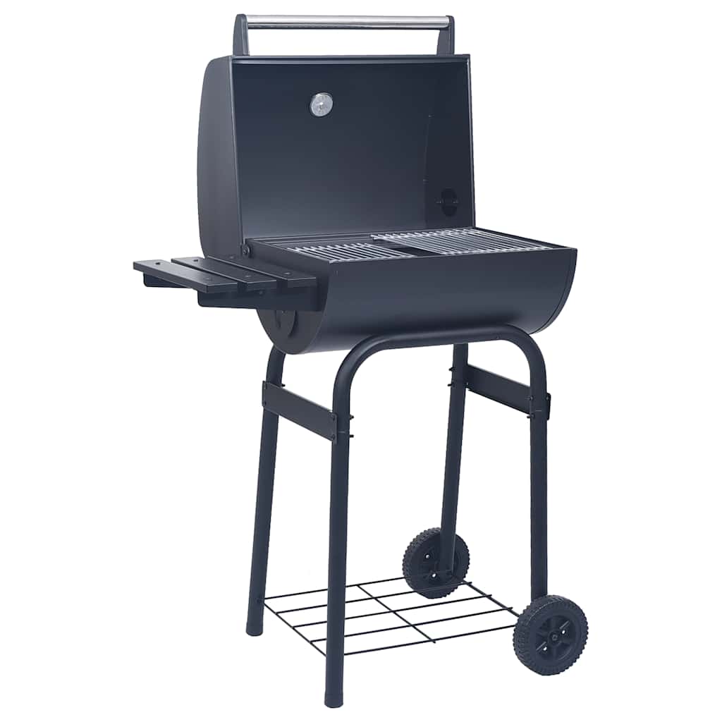 Kolgrill/Rökargrill Med Nedre Hylla Svart