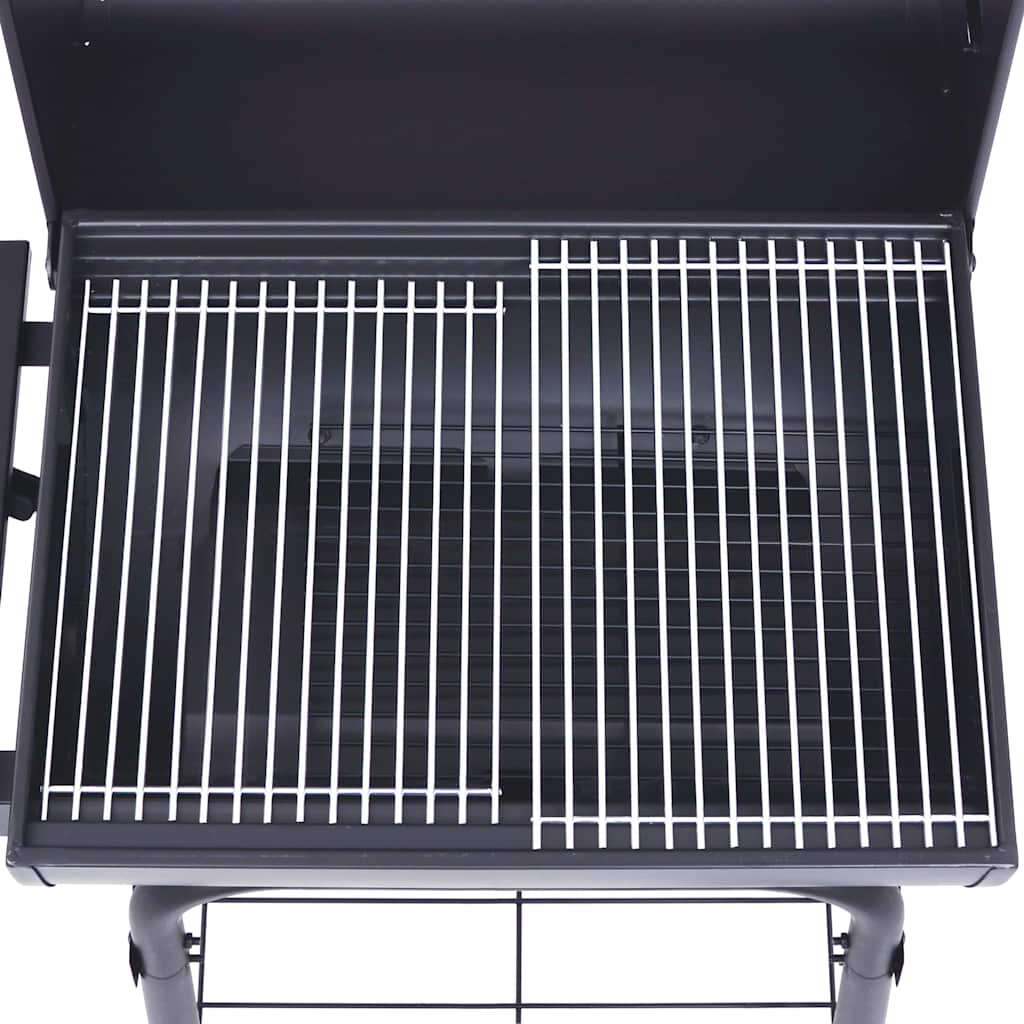 Kolgrill/Rökargrill Med Nedre Hylla Svart