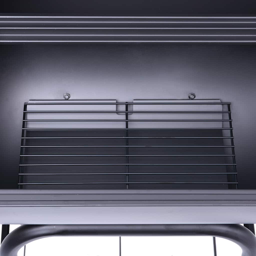 Kolgrill/Rökargrill Med Nedre Hylla Svart