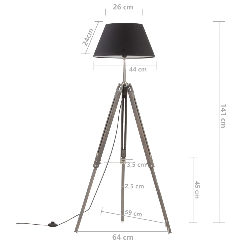 Golvlampa Massivt Teakträ 141 Cm