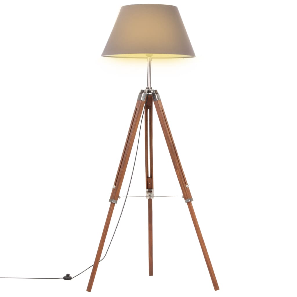 Golvlampa Massivt Teakträ 141 Cm
