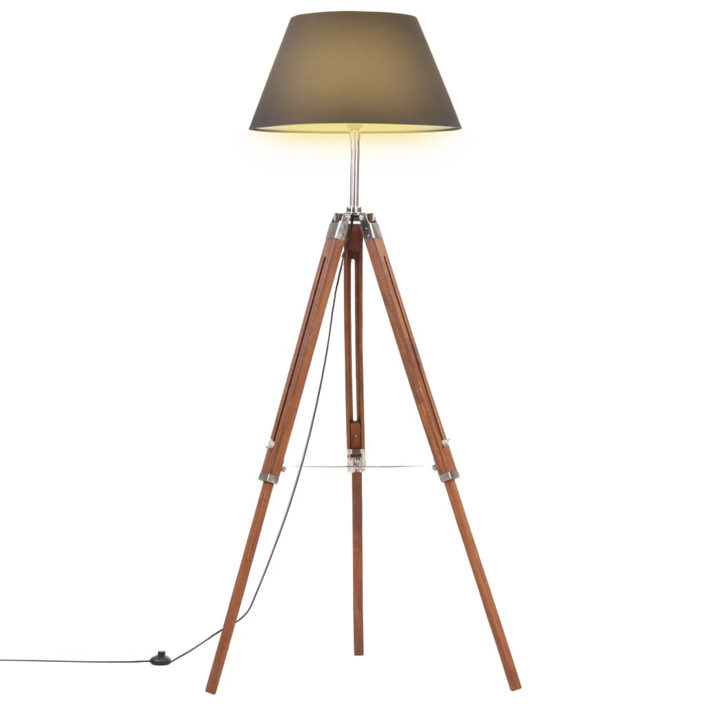 Golvlampa Massivt Teakträ 141 Cm