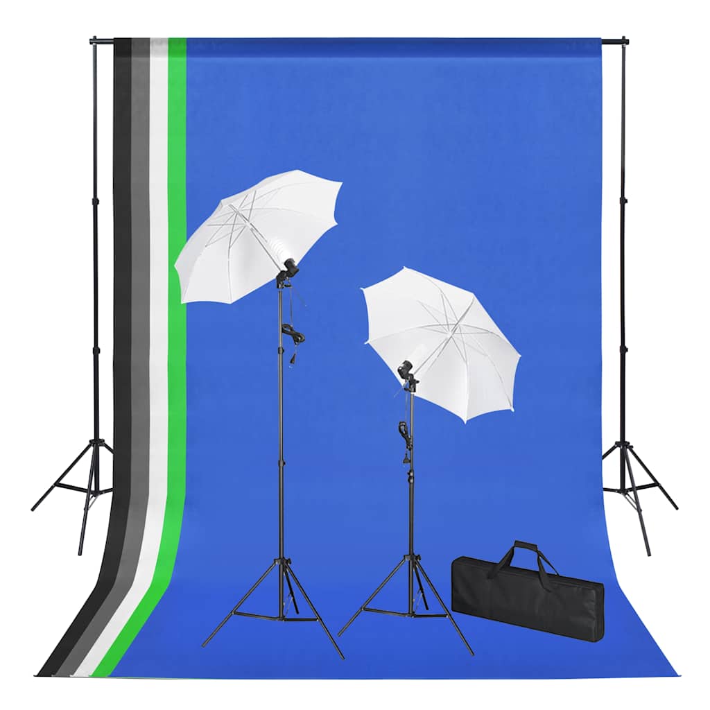 Fotostudio Med Bakgrunder, Lampor Och Paraplyer