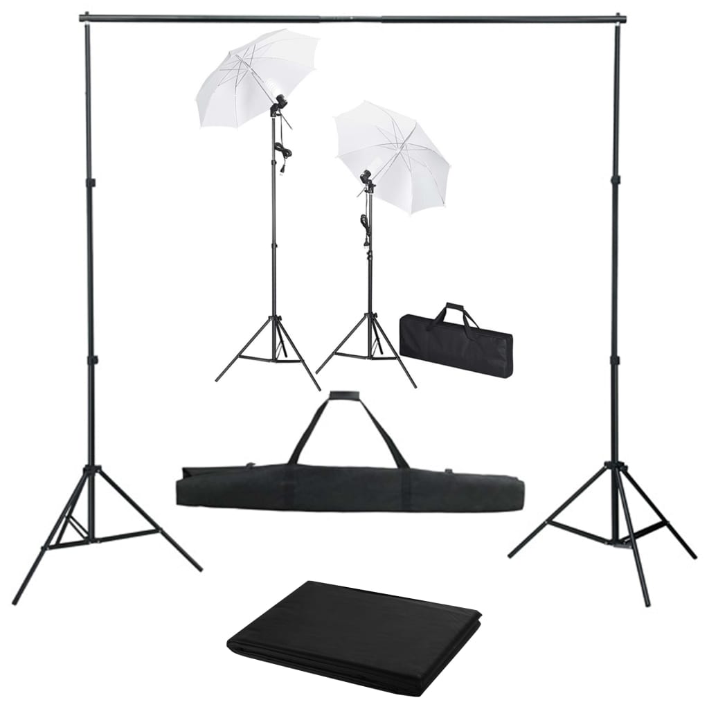Fotostudio Med Bakgrunder, Lampor Och Paraplyer