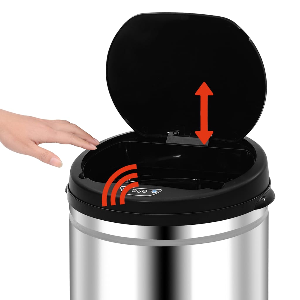 Soptunna Med Automatisk Sensor Rostfritt Stål