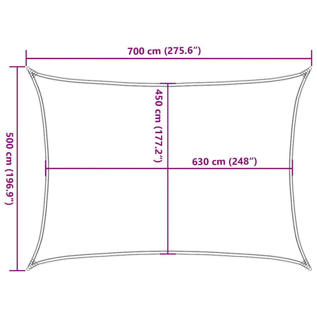 Solsegel 160 G/M² Rektangulär Hdpe