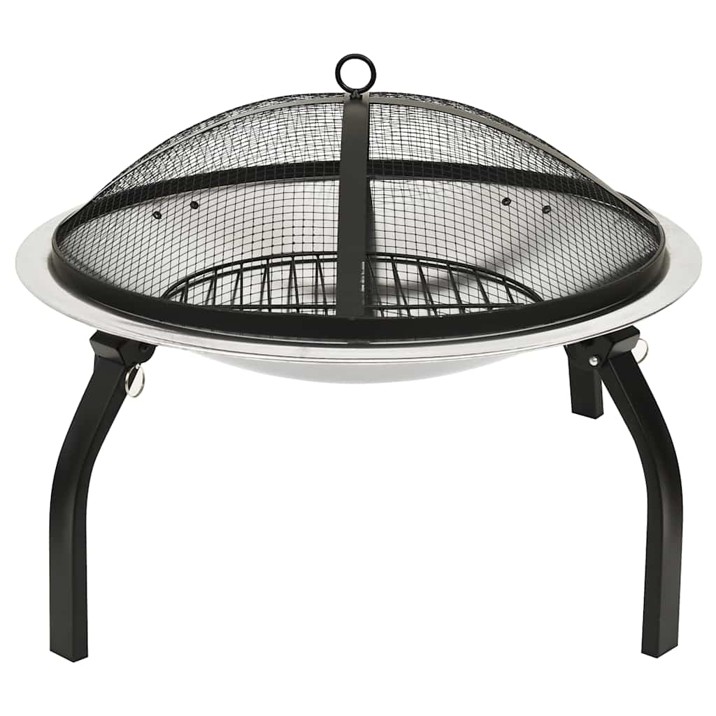 2-I-1 Eldstad Grill Och Eldgaffel 56X56X49 Cm Rostfritt Stål