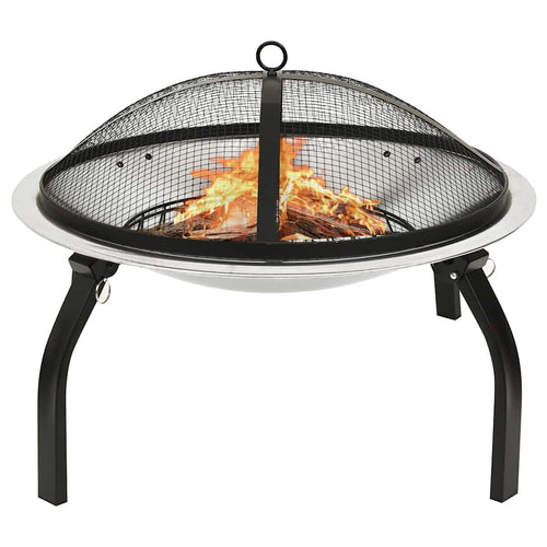 2-I-1 Eldstad Grill Och Eldgaffel 56X56X49 Cm Rostfritt Stål
