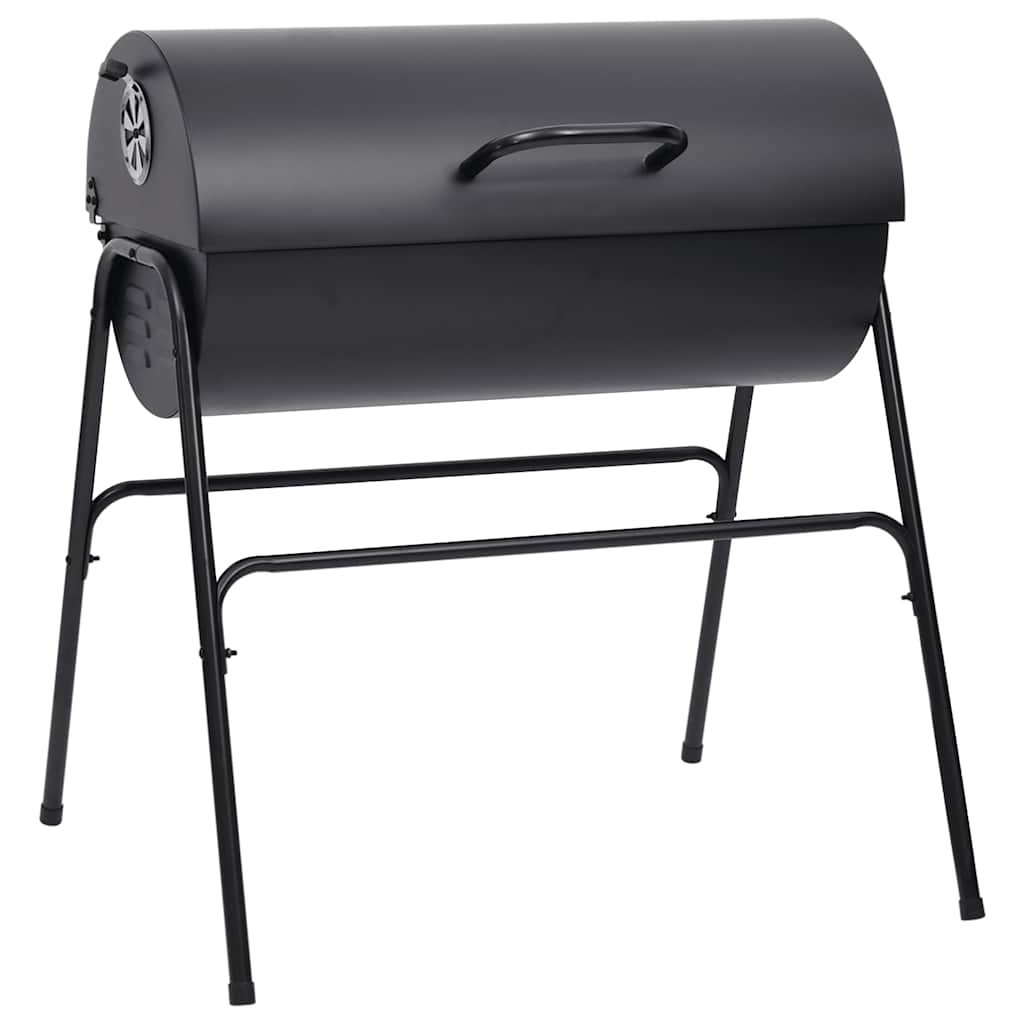 Grilltunna Med 2 Grillgaller Svart 80X95X90 Cm Stål