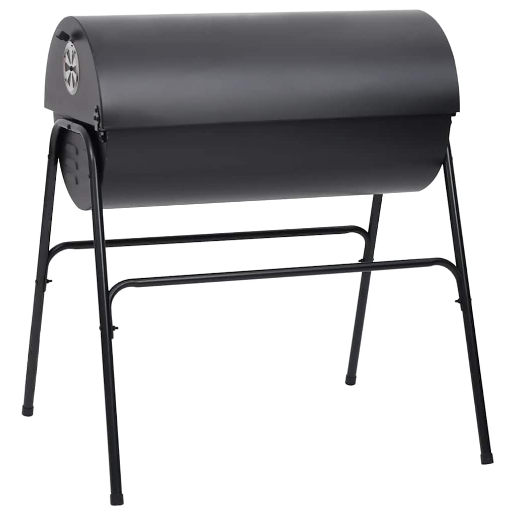 Grilltunna Med 2 Grillgaller Svart 80X95X90 Cm Stål