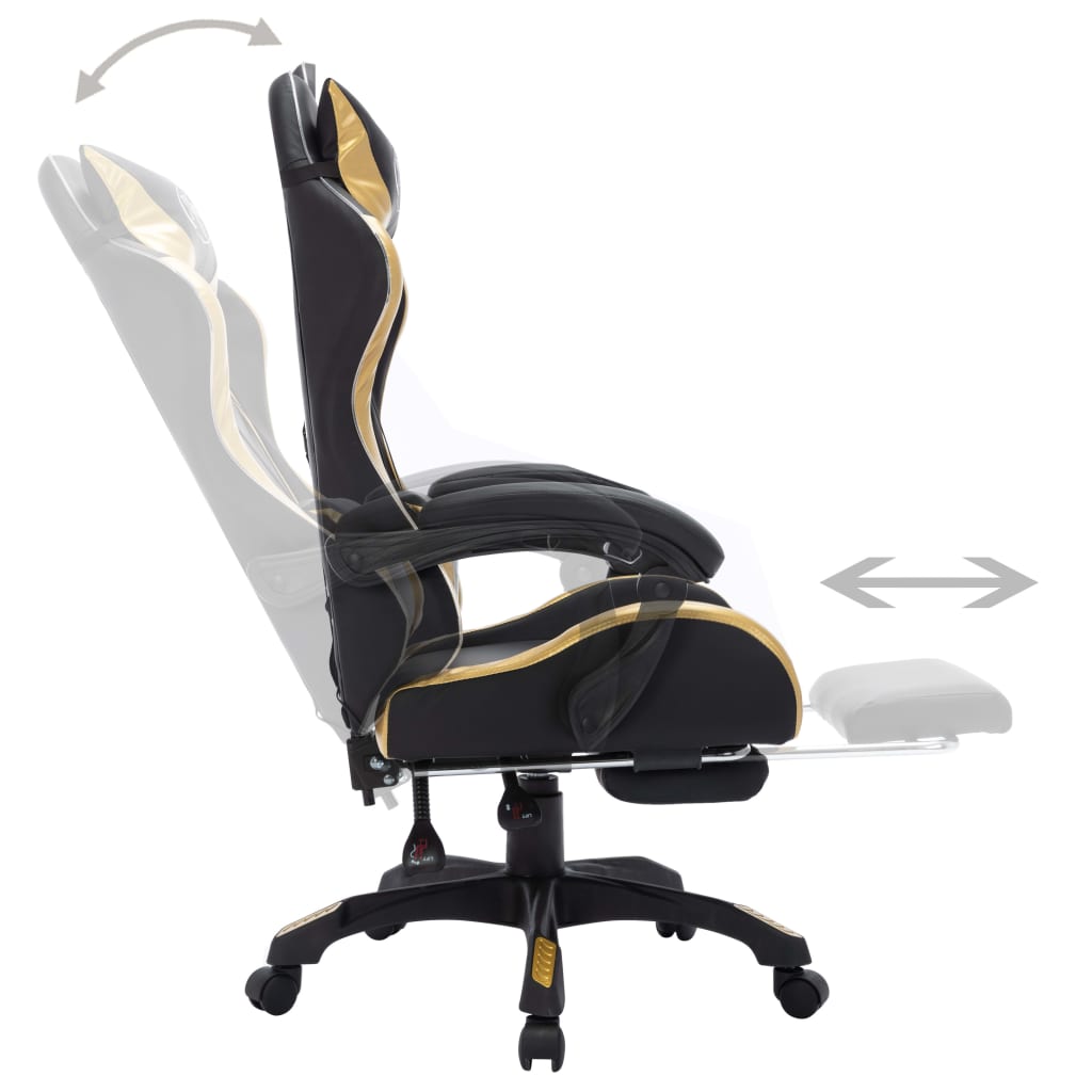 Gamingstol Med Rgb Led-Lampor Konstläder