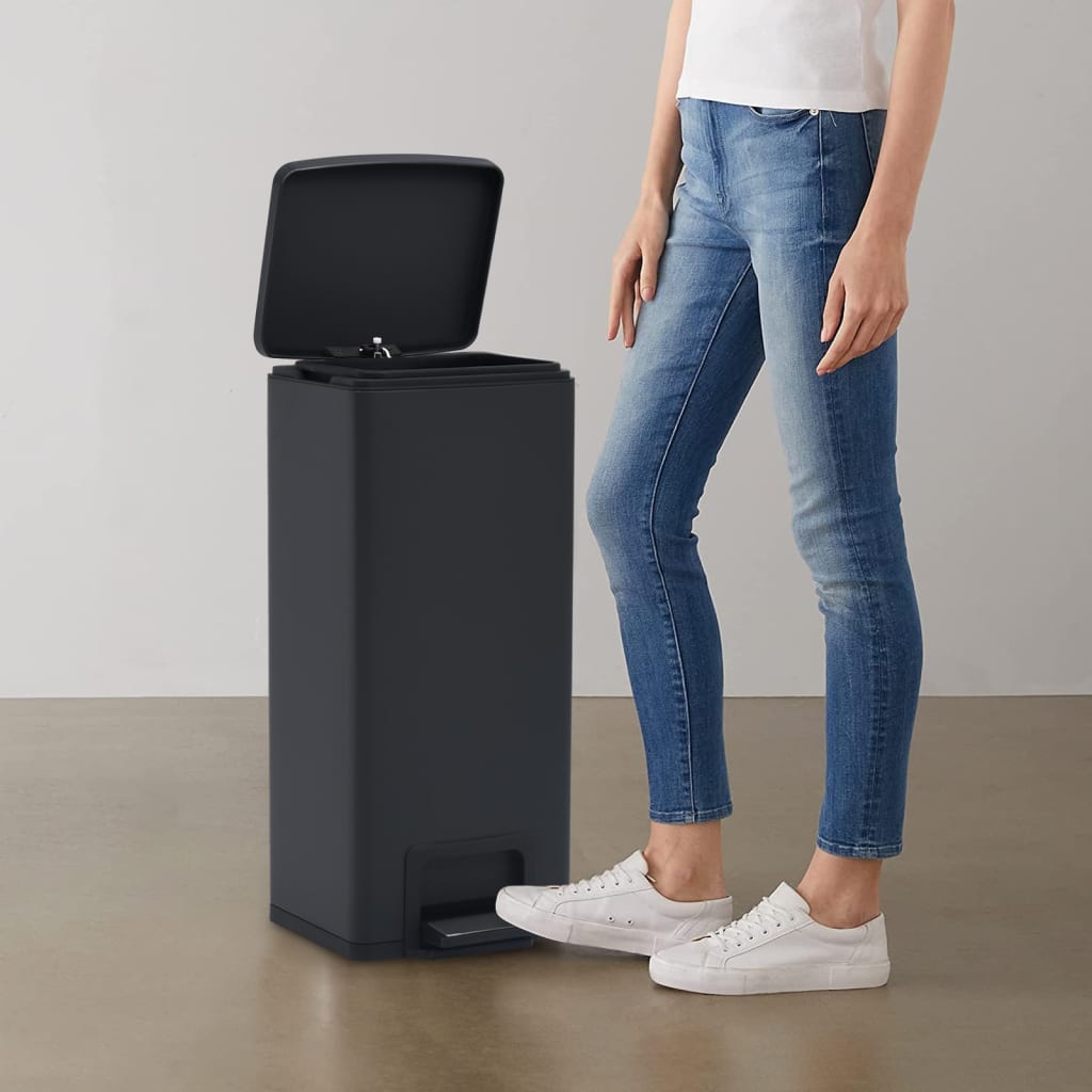 Soptunna Med Pedal Anti-Fingeravtryck 30 L Rostfritt Stål