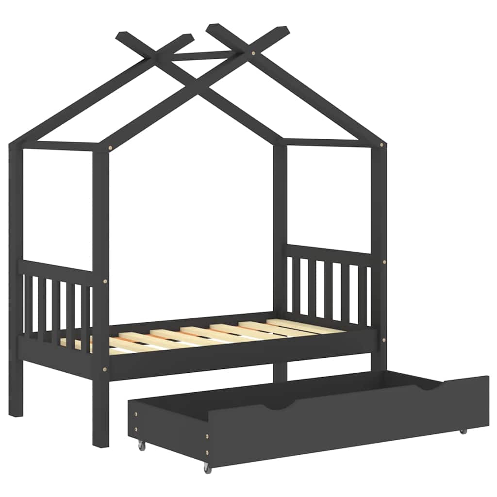 Barnsäng Med Låda Massiv Furu