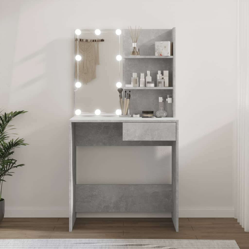Sminkbord Med Led 74,5X40X141 Cm