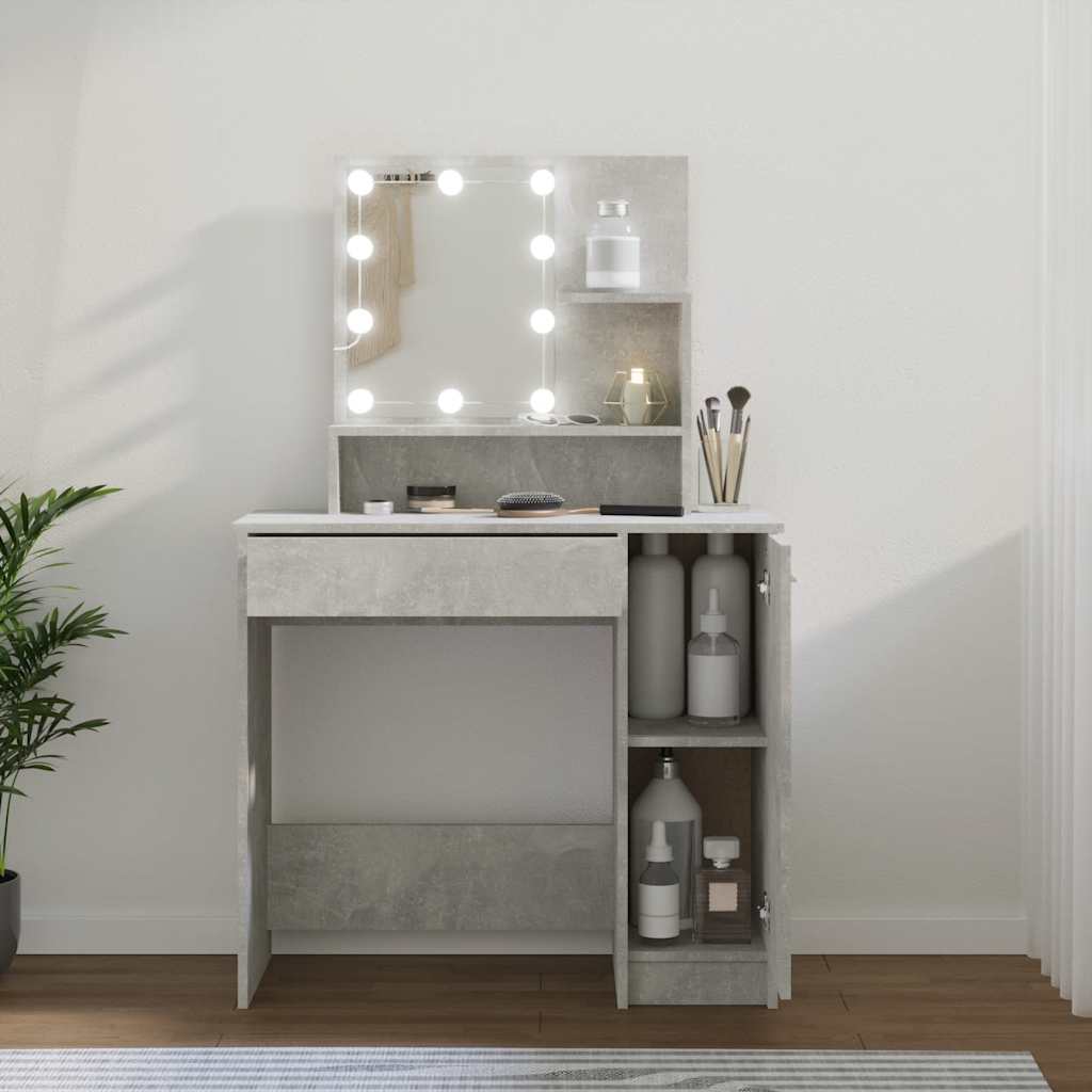 Sminkbord Med Led 86,5X35X136 Cm