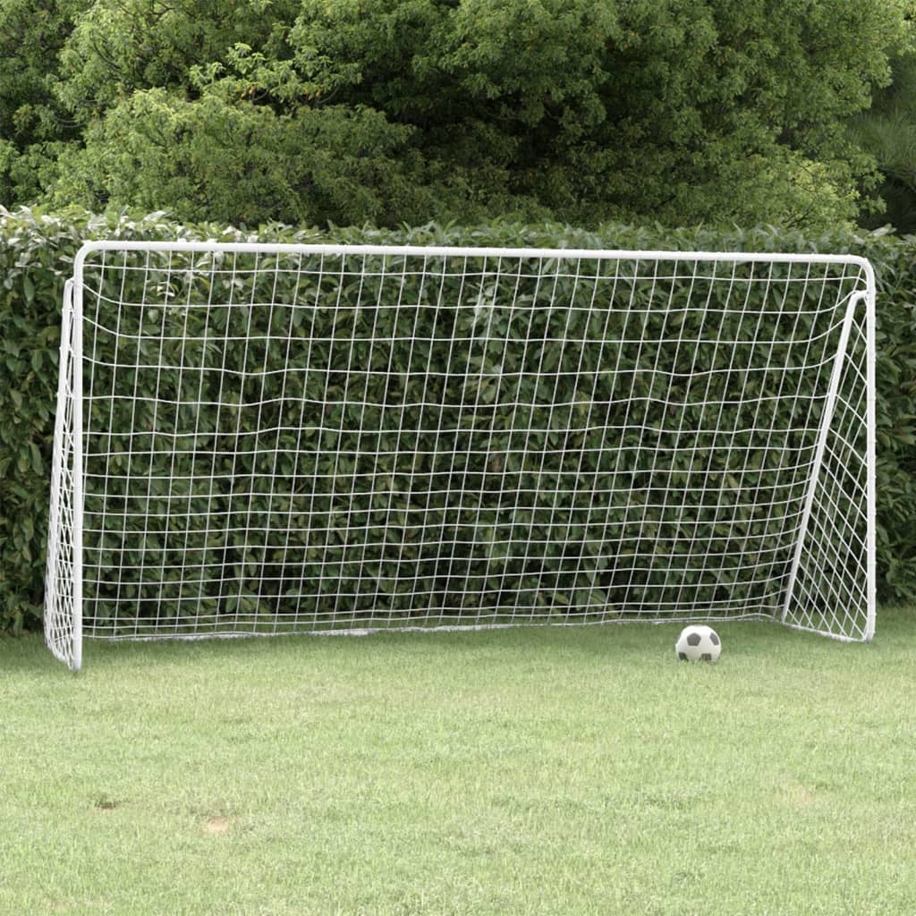 Fotbollsmål Med Nät Vit Stål