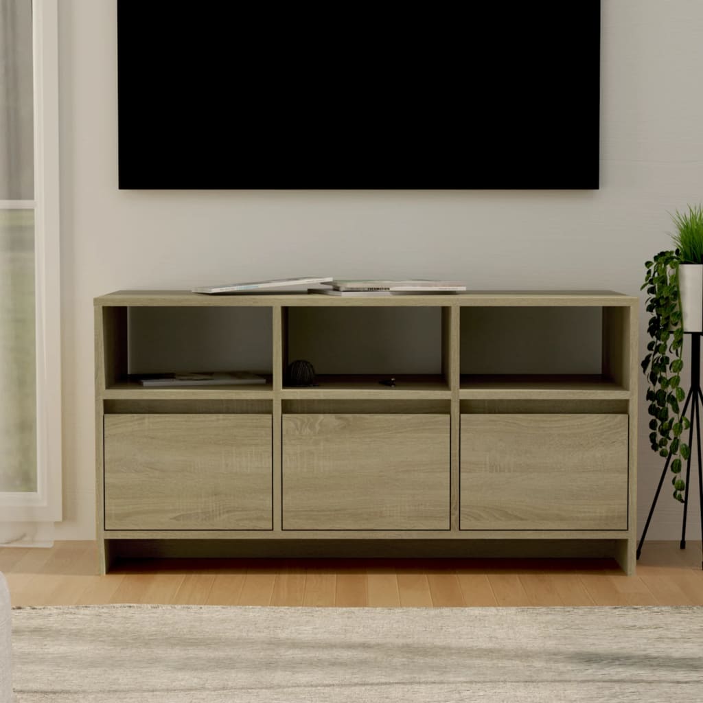Tv-Bänk Sonoma-Ek 102X37,5X52,5 Cm Konstruerat Trä
