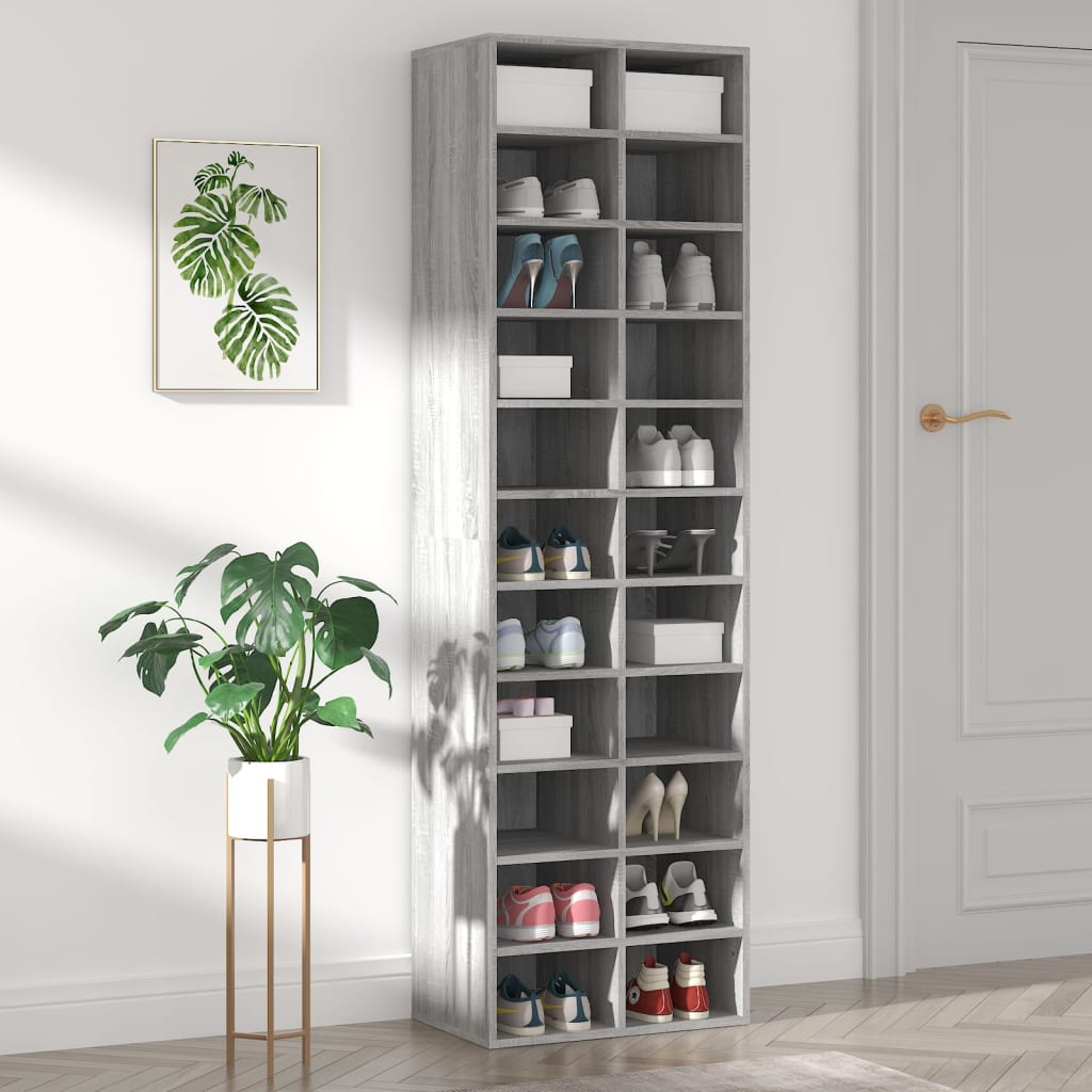 Skoskåp Hantverksmässig Ek 54X34X183 Cm Konstruerat Trä