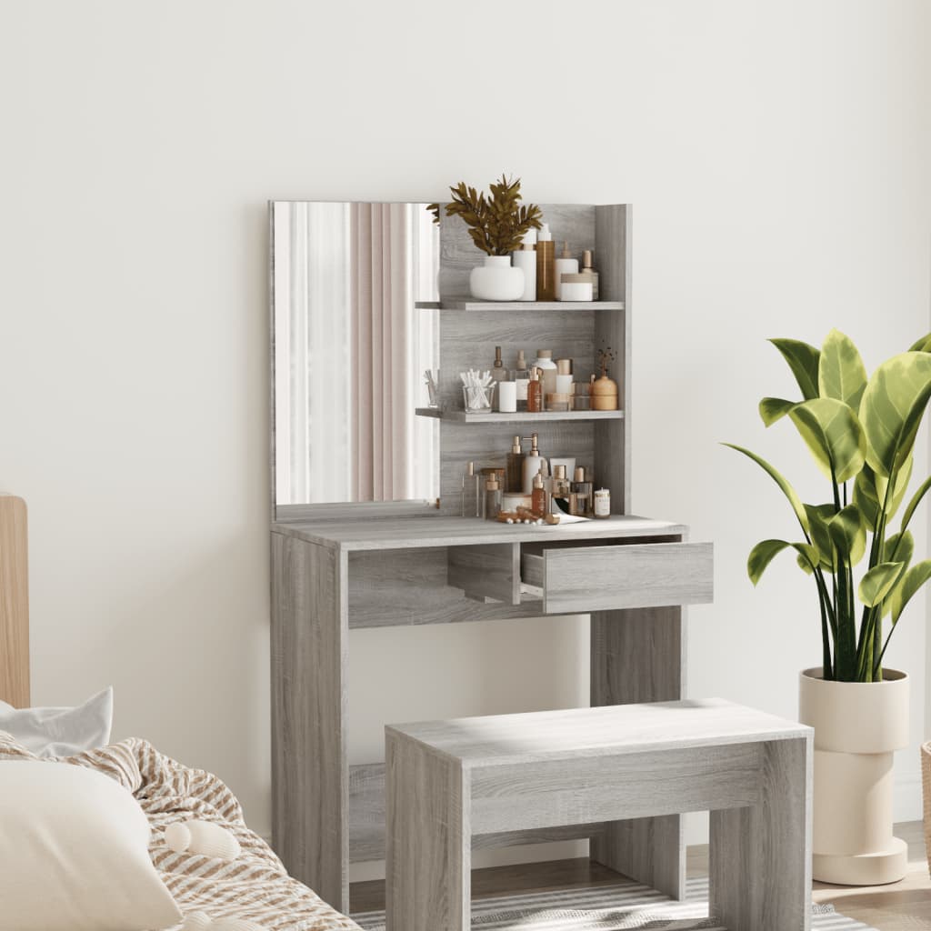 Sminkbord Med Spegel 74,5X40X141 Cm