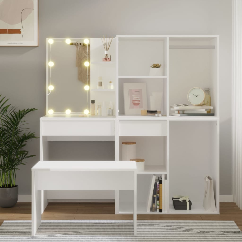 Sminkbord Led Konstruerat Trä