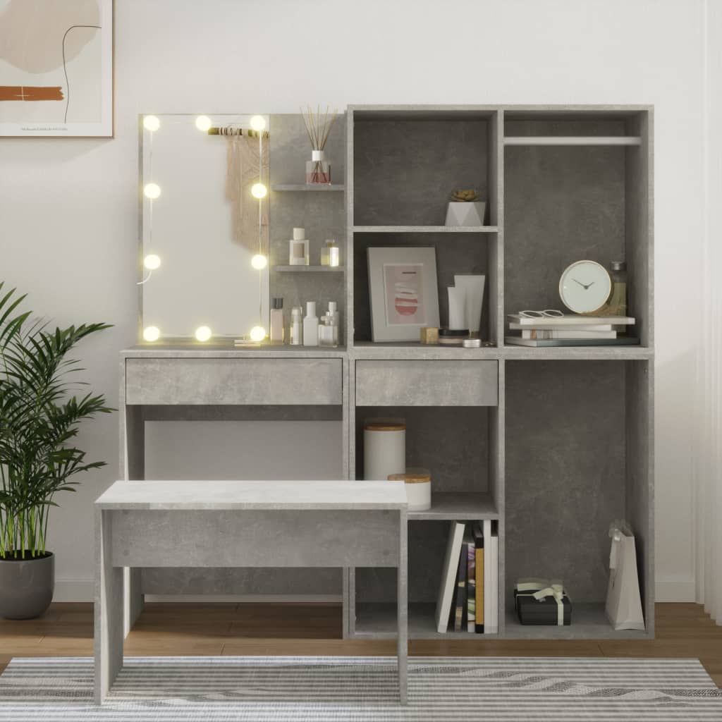 Sminkbord Led Konstruerat Trä