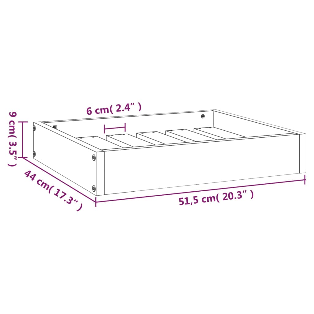 Hundbädd 51,5X44X9 Cm Massiv Furu