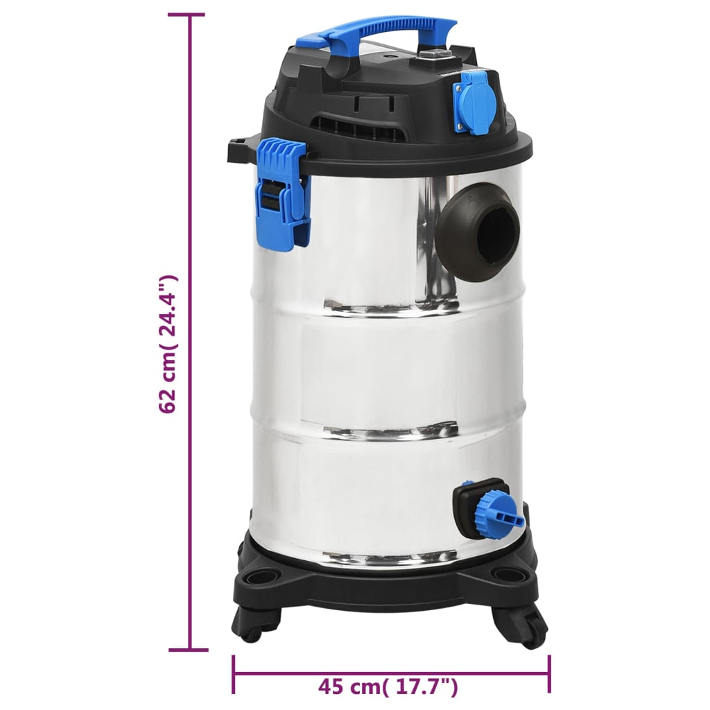 Våt- Och Torrdammsugare 1200 W 30 L Silver