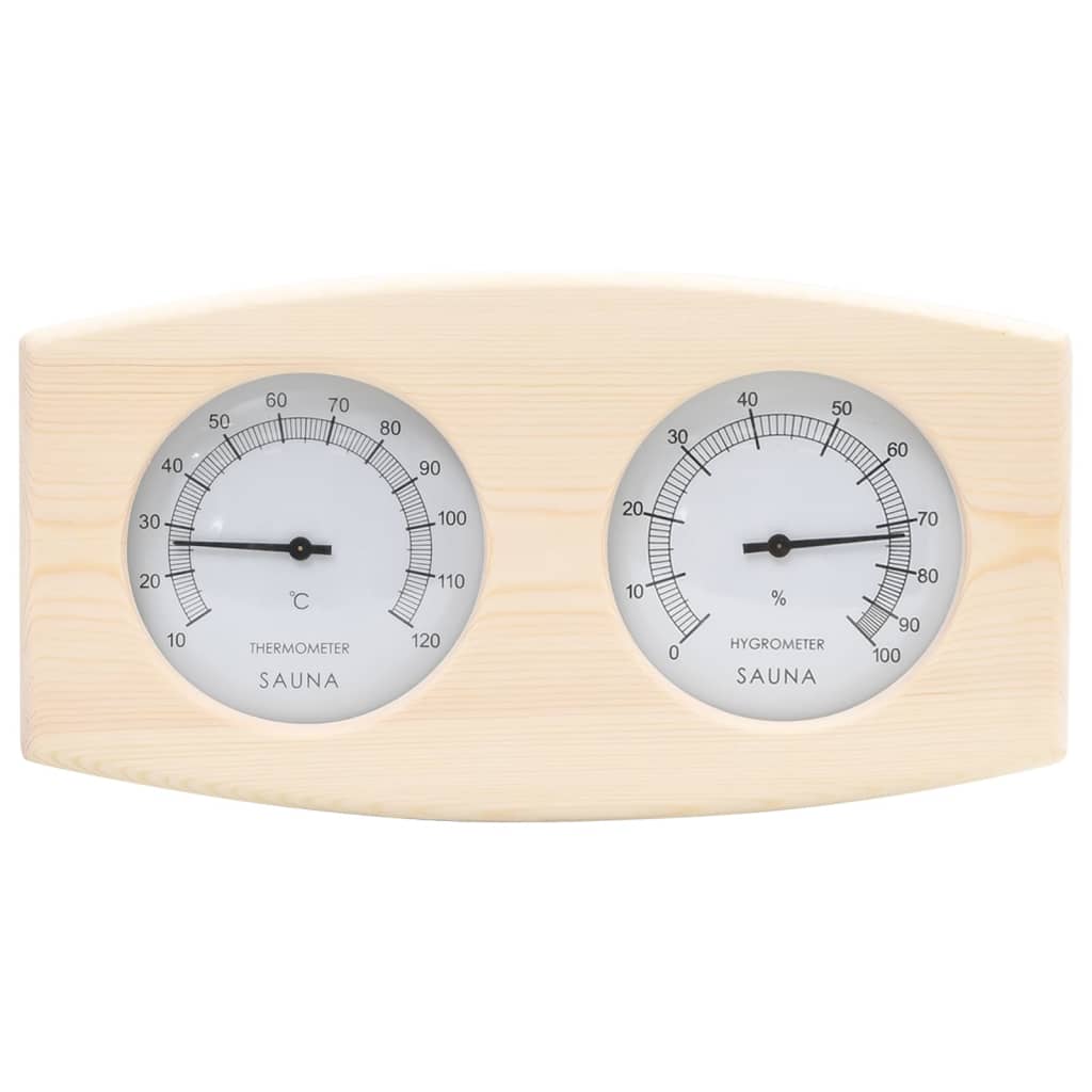 2-I-1 Bastutermometer & Hygrometer Sandur Set Massiv Furu