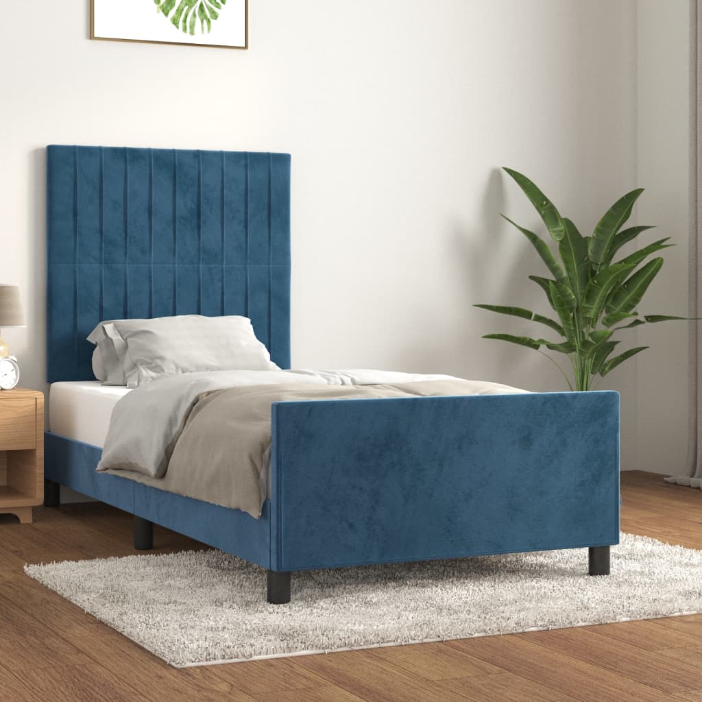 Sängram Utan Madrass Sammet