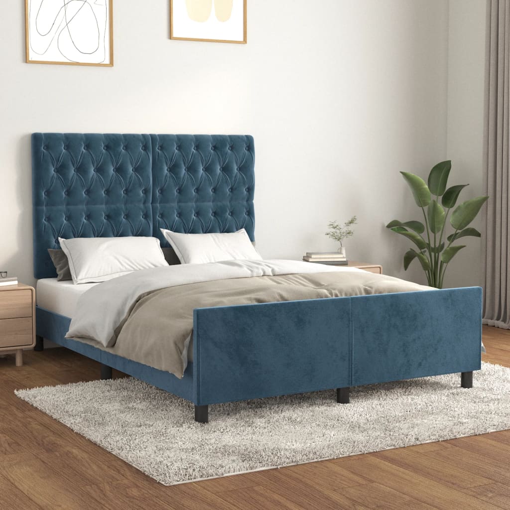 Sängram Utan Madrass Sammet