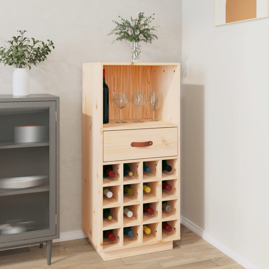 Vinskåp 45X34X100 Cm Massiv Furu