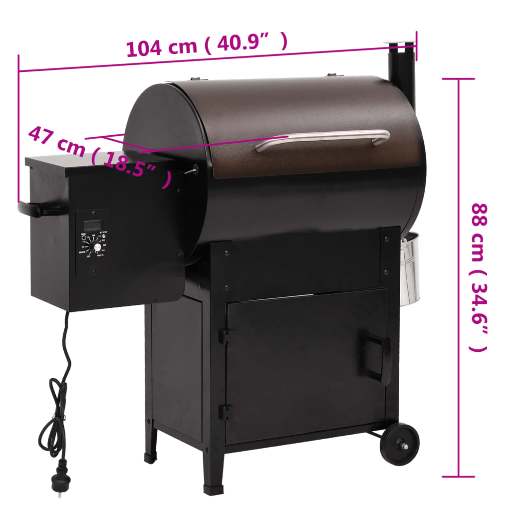 Pelletsgrill Svart 104 Cm Järn