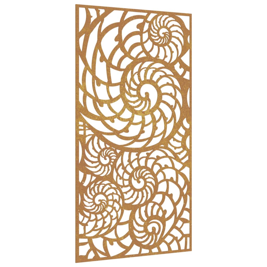 Väggdekoration 105X55 Cm Rosttrögt Stål Snäckskalsdesign