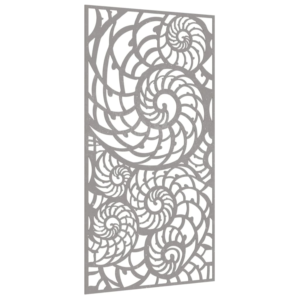 Väggdekoration 105X55 Cm Rosttrögt Stål Snäckskalsdesign